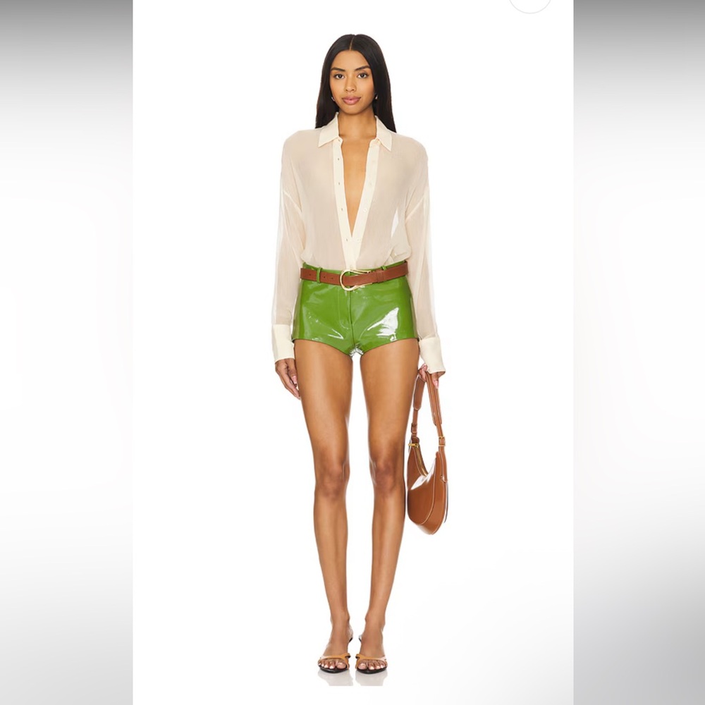 LAMARQUE x revolve annaise hot shorts in patent green